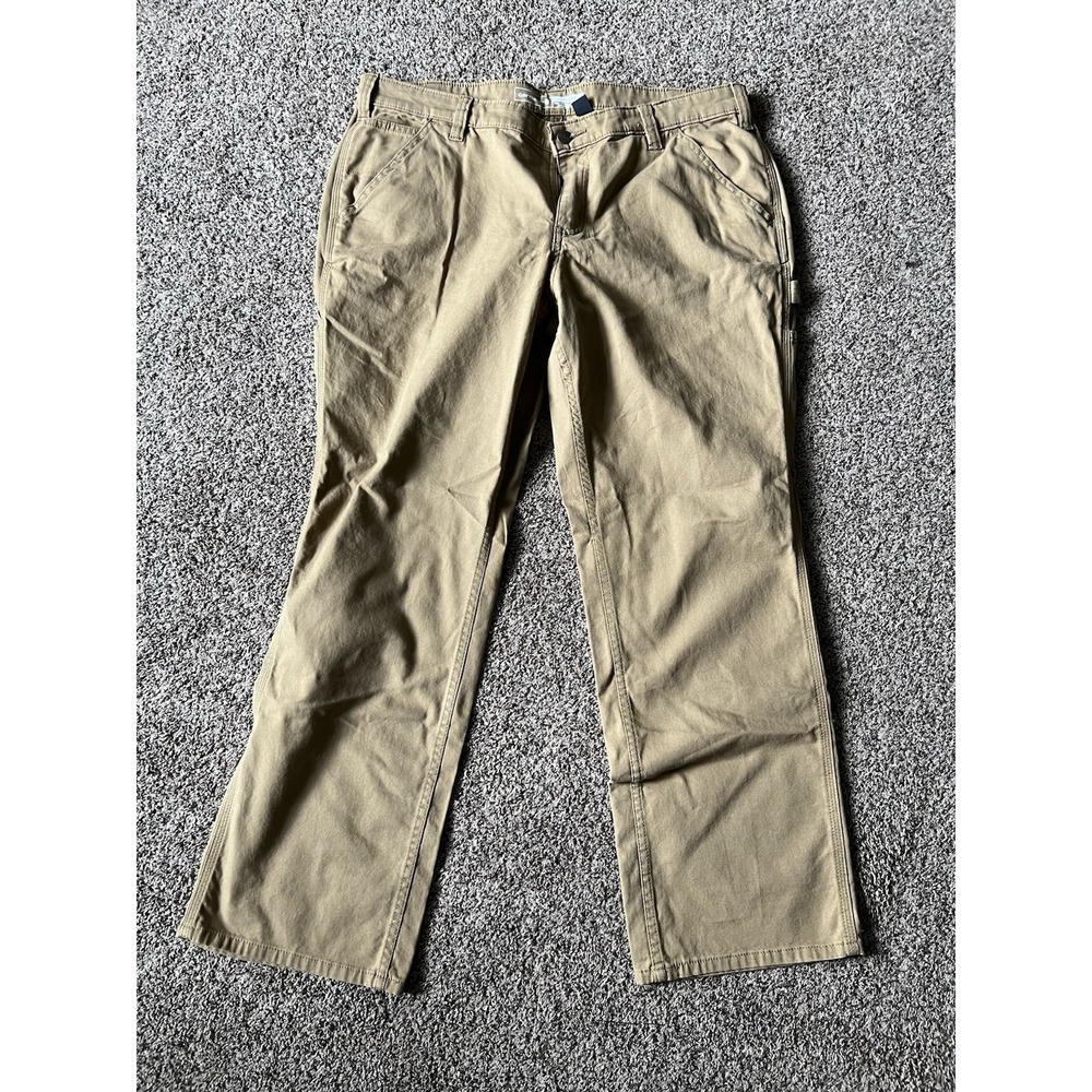 Carhartt Women 16 Short Tan Loose Fit Rugged Flex Canvas Work Pant BN2080-W